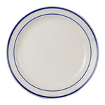 Lg White Plate With Dark Blue Rings