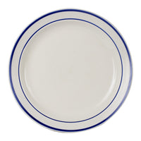 Lg White Plate With Dark Blue Rings