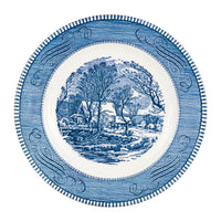 White Plate With Blue Vintage Designs