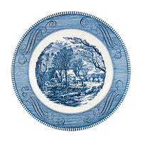 White Plate With Blue Vintage Designs