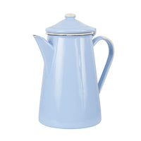 Tall Pale Blue Enamel Coffee / Tea Pot