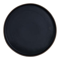 Shallow Black Plate w/ Brown Lip