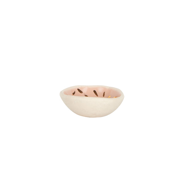 Sm Pink Blush Pinch Bowl With Gold Markings