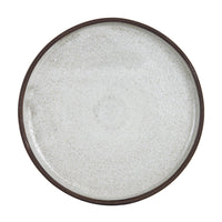 Shallow Cream Plate With Dark Bottom