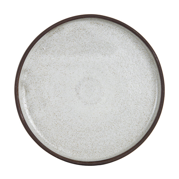 Shallow Cream Plate With Dark Bottom