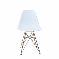 White Chair With Metal Legs