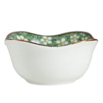 Sm White And Green Bowl With Flower Design