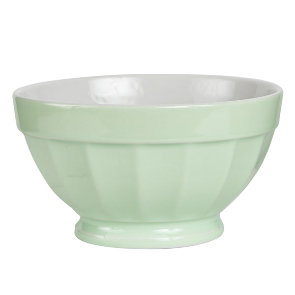 Sm Light Green Patterned Bowl With White Interior