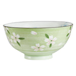 Sm Light Green Bowl With Flower Design