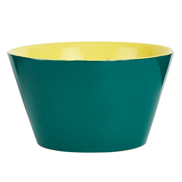 Sm Green Bowl With Yellow Interior