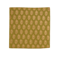 Yellow/Green Linen Coaster w/ Leaf Print