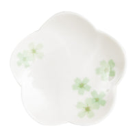 Sm White And Green Flower Shaped Plate