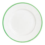 Sm White Plate With Green Rim