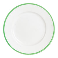 Sm White Plate With Green Rim