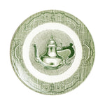 Sm White Plate With Vintage Green Design