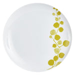 Md White Plate With Olive Green Branch Print