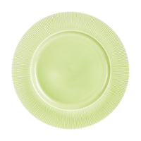 Lg Light Green Plate With Striped Rim