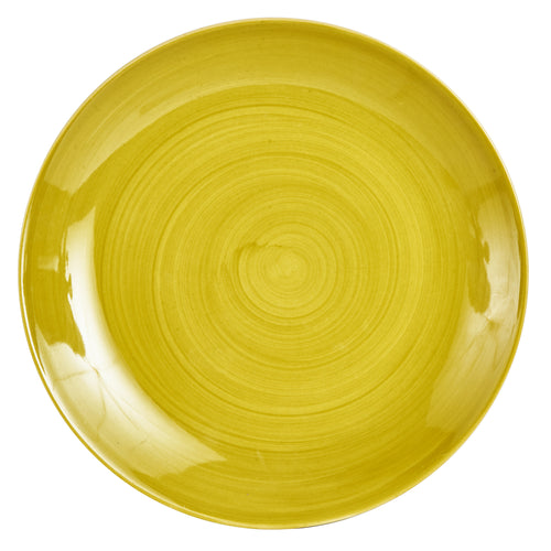 Lg Olive Green Plate With Swirls