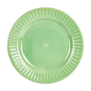 Md Green Plate With Pleated Rim