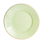 Sm Light Green Plate With Gold Rim