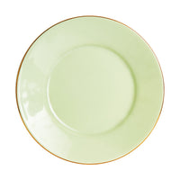 Sm Light Green Plate With Gold Rim