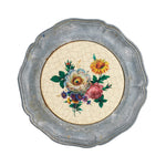 Grey Metal Coaster w/ Flower Print