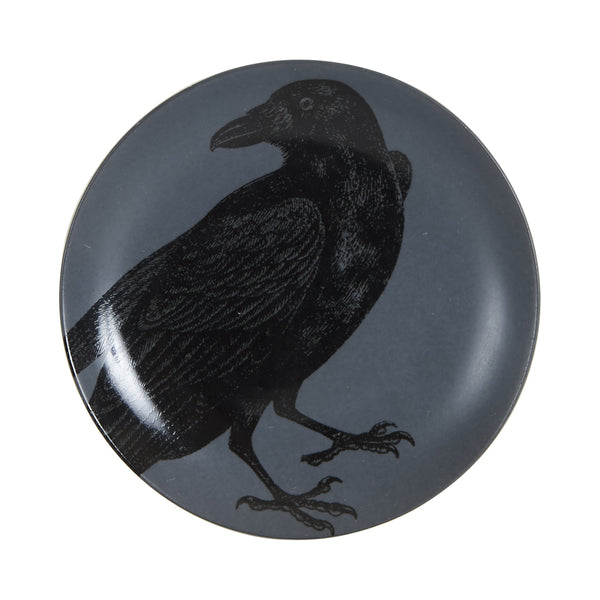 Sm Dark Grey Plate With Raven