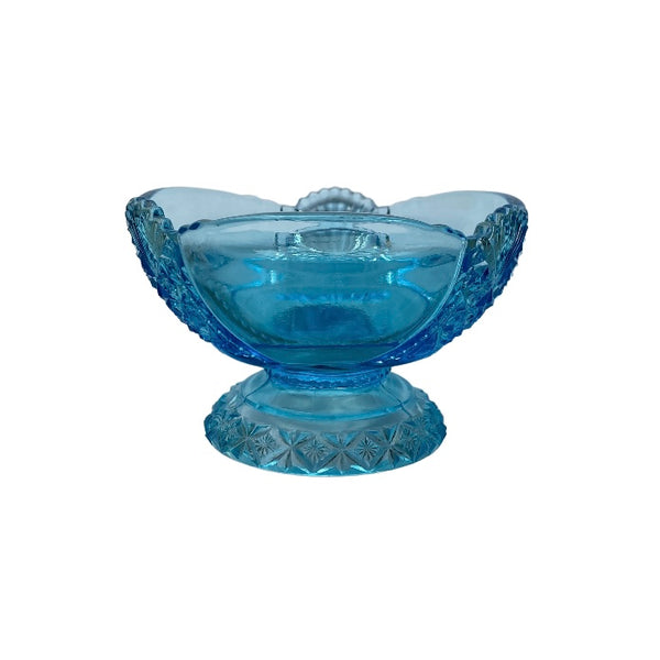 Blue Vintage Glass Ice cream Dish