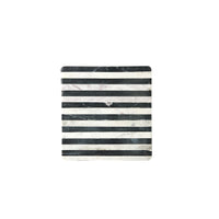 White And Black Square Marble Board