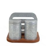 Metal Napkin Holder & Salt & Pepper Shakers with Wood Base