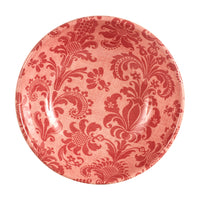 Lg Bright Pink Bowl With Floral Designs