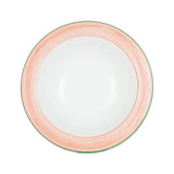 Sm White Bowl With Pink And Green Rim