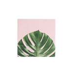 Light Pink Coaster With Tropical Foliage