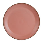 Lg Pink Plate With Brown Rim