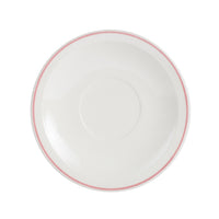 Sm White Plate With Pink Rim