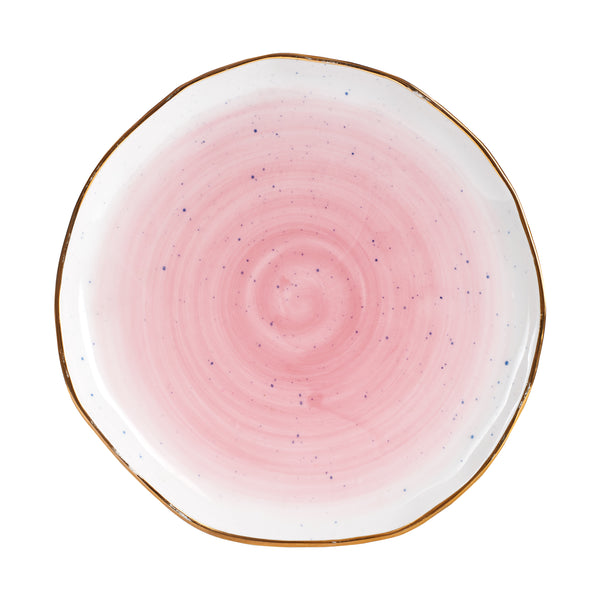 Md Light Pink Plate With Gold Rim And Markings