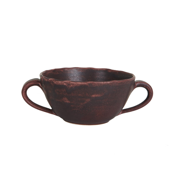 Grape Purple Soup Bowl w/ Handles