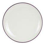 Md White Plate With Purple Rim