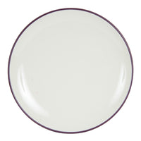 Md White Plate With Purple Rim