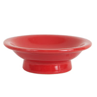 Sm Red Shallow Footed Dish