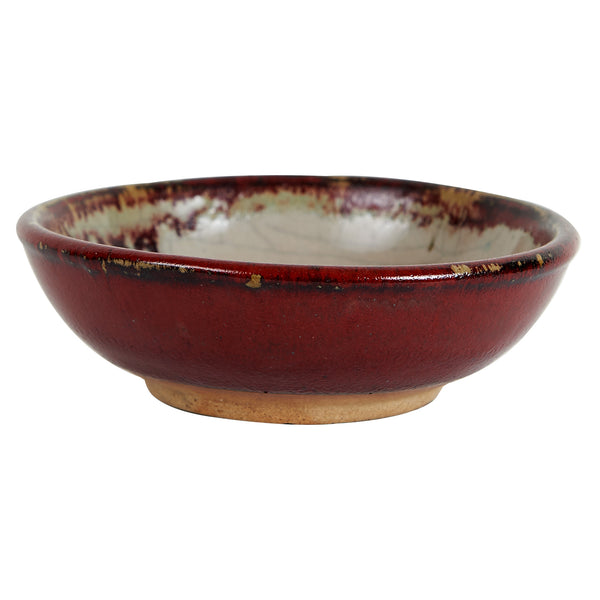 Md Dark Red Bowl With Grey Interior