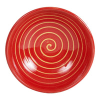 Md Yellow Bowl With Red Interior And Yellow Spiral