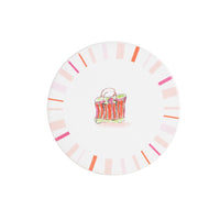 White Coaster With Red Markings