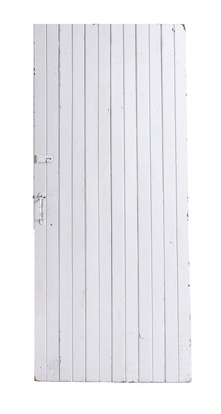 Lg White Painted Slatted Door