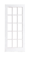 Lg White Door With Glass Panes, Natural Back