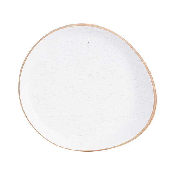 White Wood Coaster With Rim