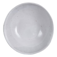 Lg White Speckled Bowl With Beige Base