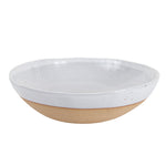 Lg White Speckled Bowl With Beige Base