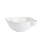 Lg Plain White Bowl With Circular Handles