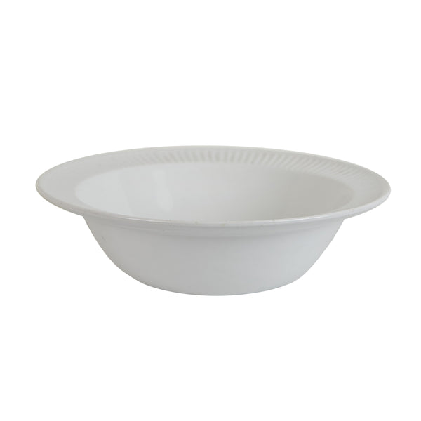 Lg White Soup Bowl With Ridging On The Rim